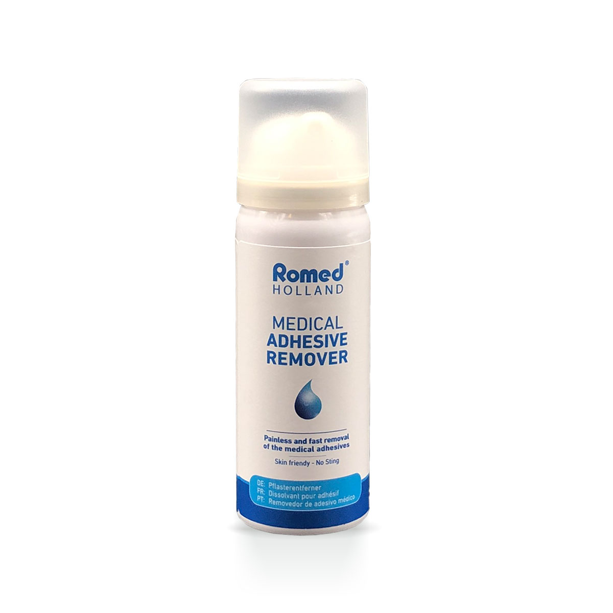 MAR-48 Spray dissolvant adhésif médical Romed, 40 ml, 48 pièces dans un carton.