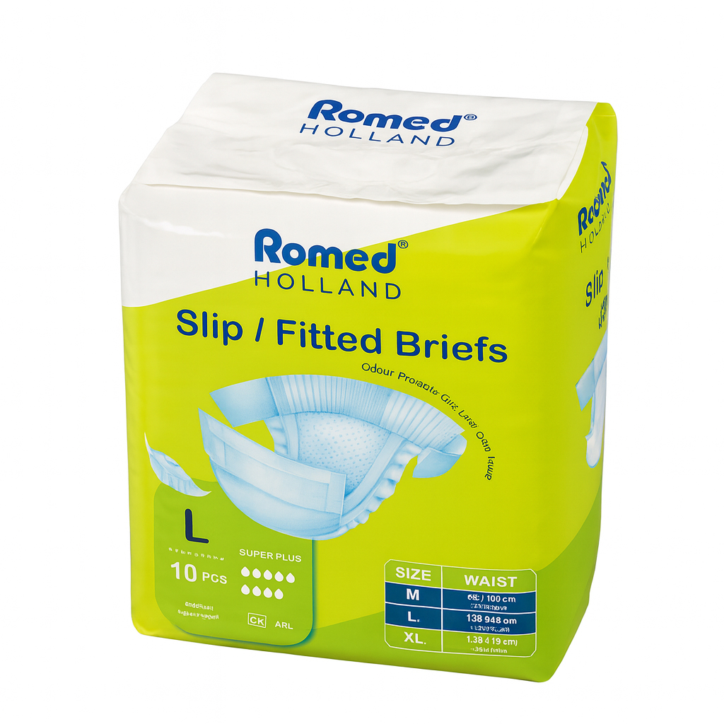 AD-L Romed Comfort Adult Diapers, large, 10 pcs in a bag, 12 bags in a carton.

- Soft feel & Breathable
- Odour Protect
- Two Layers of Surface
- Wetness indicator
- Unisex
- Size: large (650-1400mm (26''-55'')