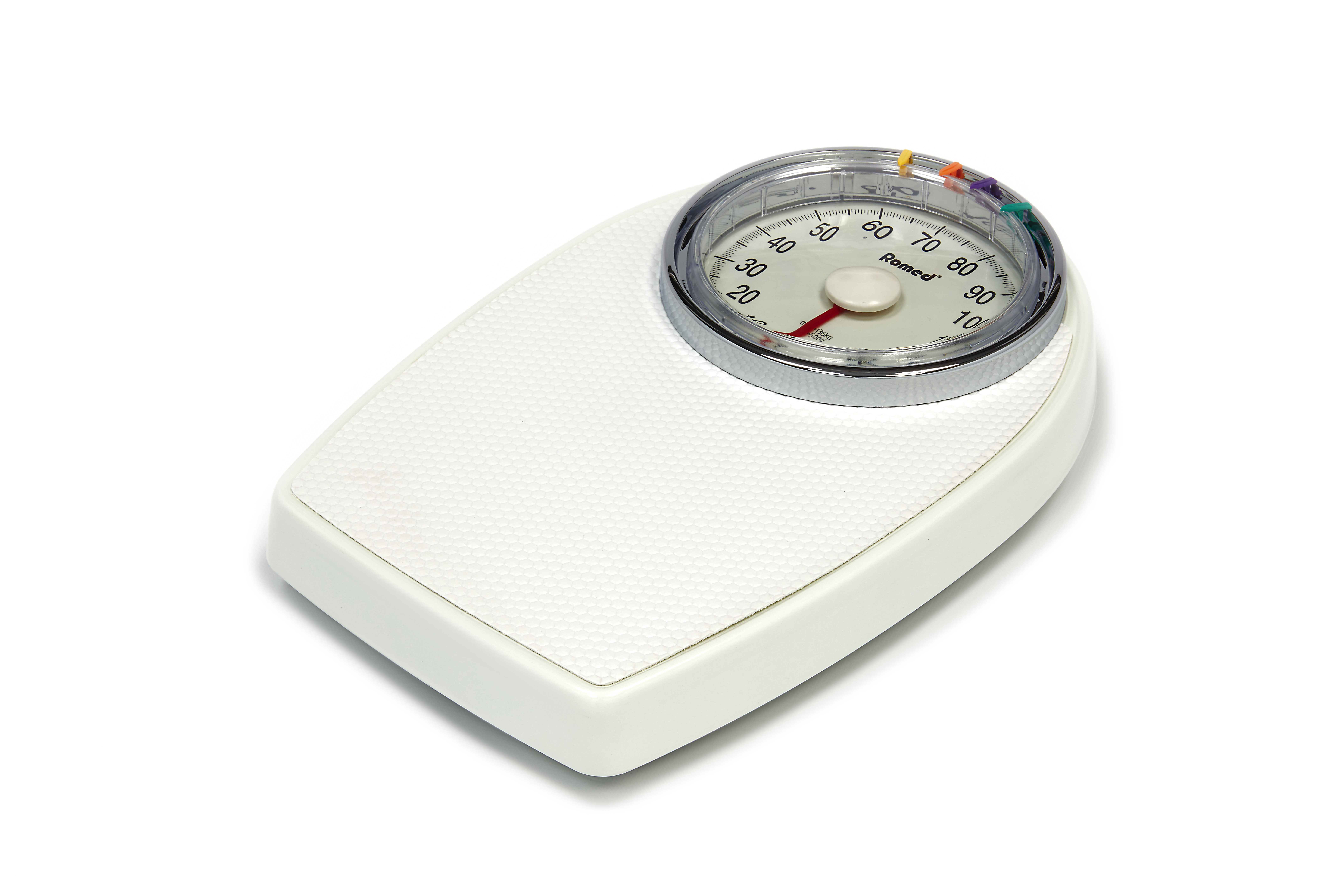 PS-001 Romed personal scales, mechanical type, white, packed per piece in an inner box, 3 pcs in a carton.