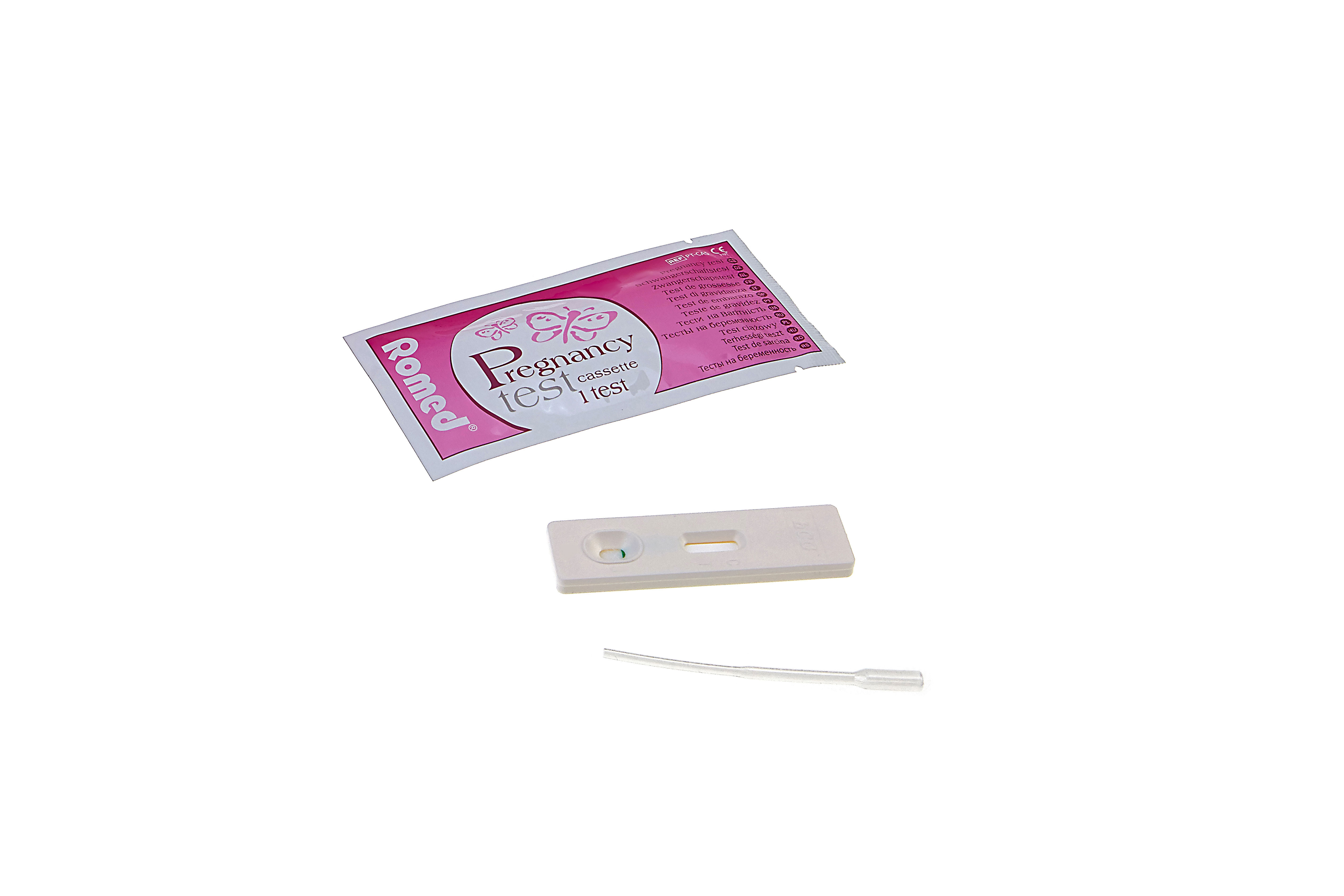 PT-CAS1000 Test di gravidanza Romed, test a cassetta, confezione sfusa, 1.000 pezzi per collo.